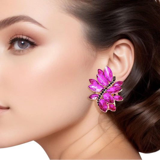 Marquise Studs: Fashionable Purple Earrings for Elegant Style Pinktown