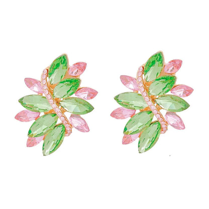 Marquise Studs: Fashionable Soft Pink-Green Earrings for Elegant Style Jewelry Bubble