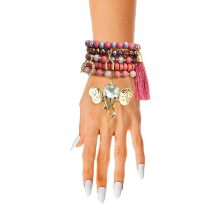 Mauve Beaded Bracelets: Fashion's Charming Perse Statement Jewelry Bubble