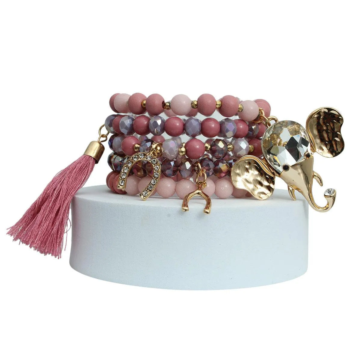 Mauve Beaded Bracelets: Fashion's Charming Perse Statement Jewelry Bubble