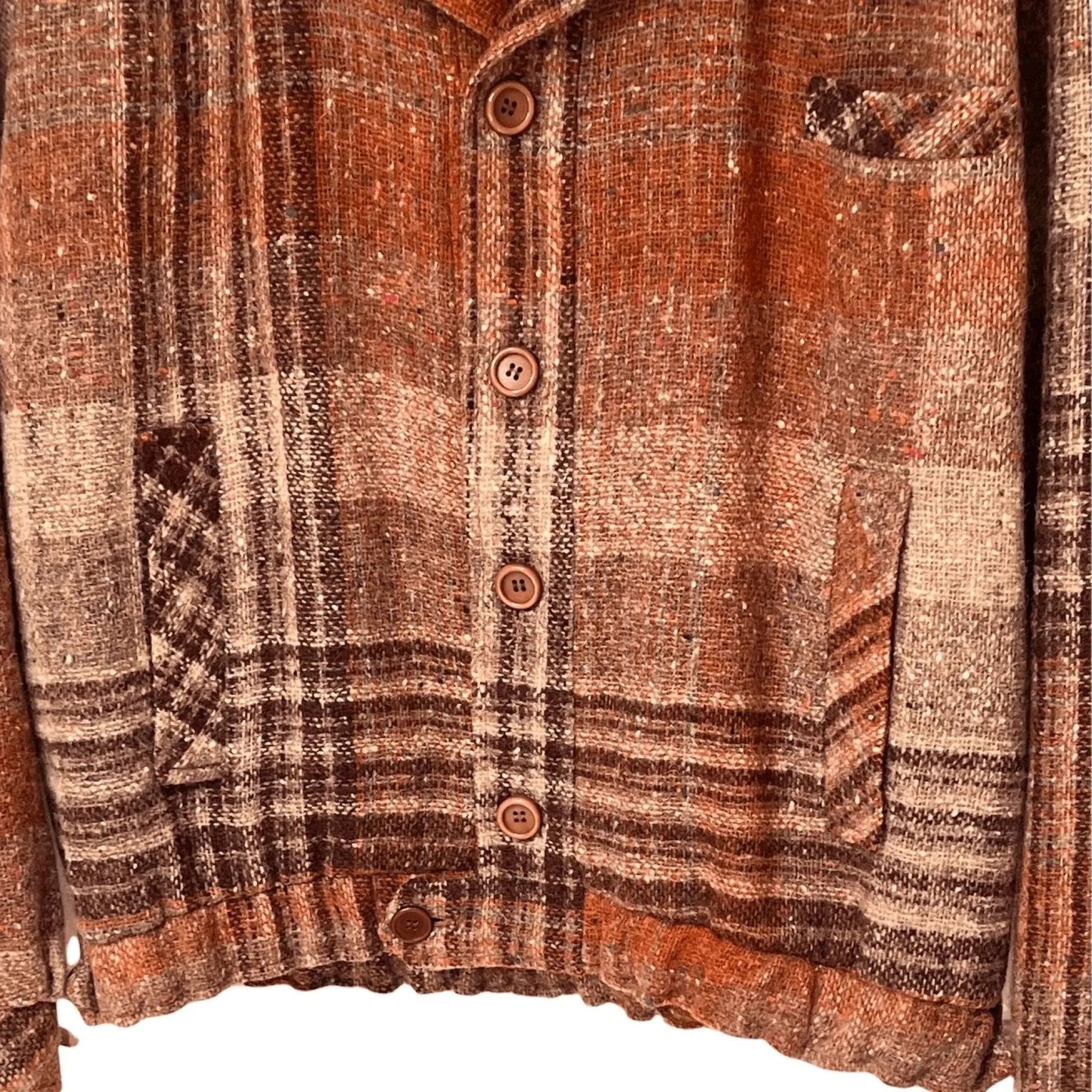 Mens Vintage Multicolor Casual Outdoor Autumn Jacket