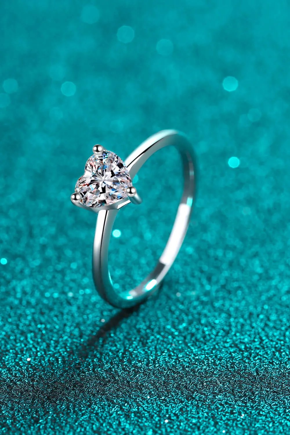 Mid-Century Inspired Heart Solitaire Ring - Sterling Silver