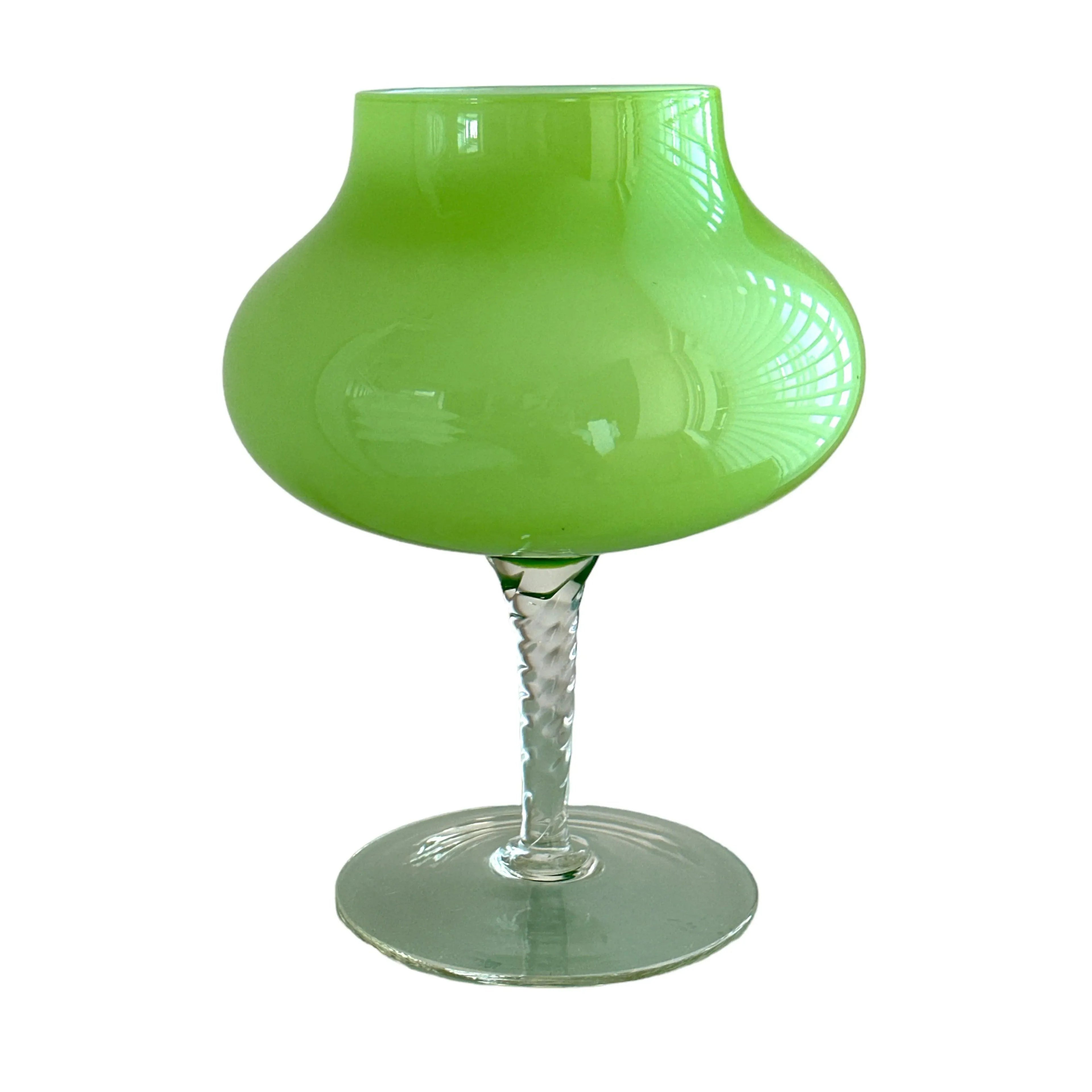 Mid-Century Modern Empoli Green Cased Glass Apothecary Jar
