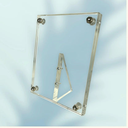 Mid-century Modern Lucite Artwork Photo Frame Jewelry Bubble