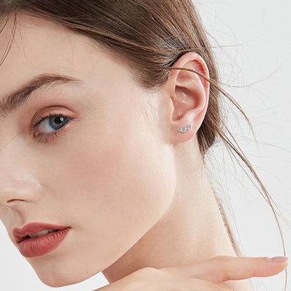 Minimalist 4-Stone Stud Earrings in Gold & Silver: Stylish and Modern Jewelry Jewelry Bubble