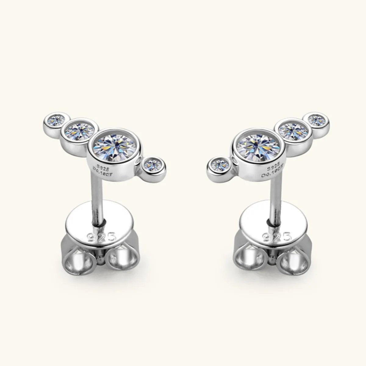 Minimalist 4-Stone Stud Earrings in Gold & Silver: Stylish and Modern Jewelry