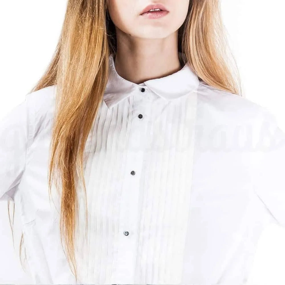 Minimalist Cotton Chemisette Women’s Urban Dress Shirt Jewelry Bubble