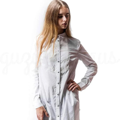 Minimalist Cotton Chemisette Women’s Urban Dress Shirt Jewelry Bubble