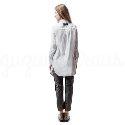 Minimalist Cotton Chemisette Women’s Urban Dress Shirt Jewelry Bubble