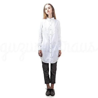 Minimalist Cotton Chemisette Women’s Urban Dress Shirt Jewelry Bubble