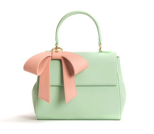 Mint & Light Pink Vegan Leather Handbag Jewelry Bubble