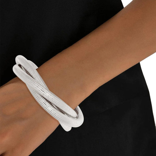 Modernist Silver Triple Coil Bracelets You Can't Miss - Fashion Jewelry Jewelry Bubble