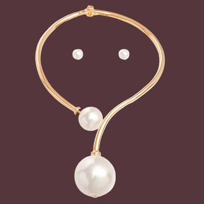 Modernize Your Style with a Cream Pearl Choker Necklace Set Jewelry Bubble