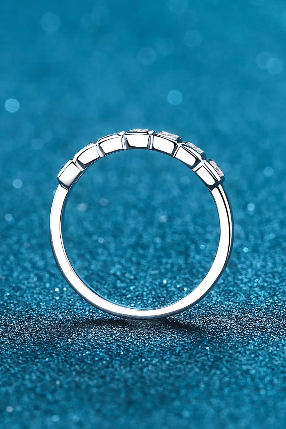 Eternity Ring for Women: Half-Eternity S925 Sterling Silver Ring with Moissanite