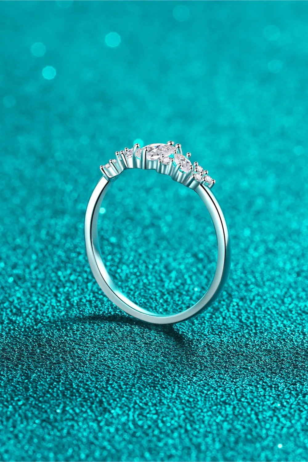 Moissanite Rhodium-Plated Ring for Women