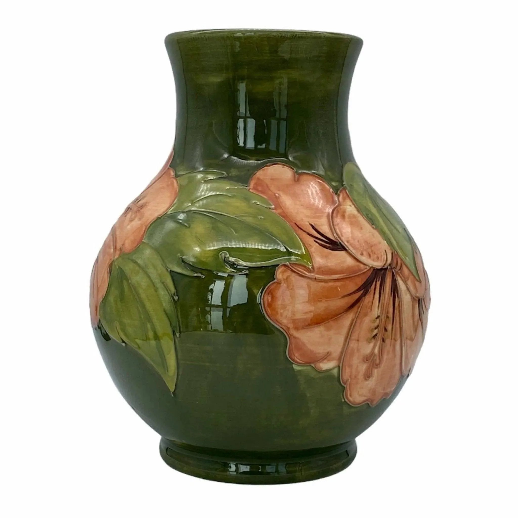 Moorcroft Pottery Vintage Hibiscus Flower Vase