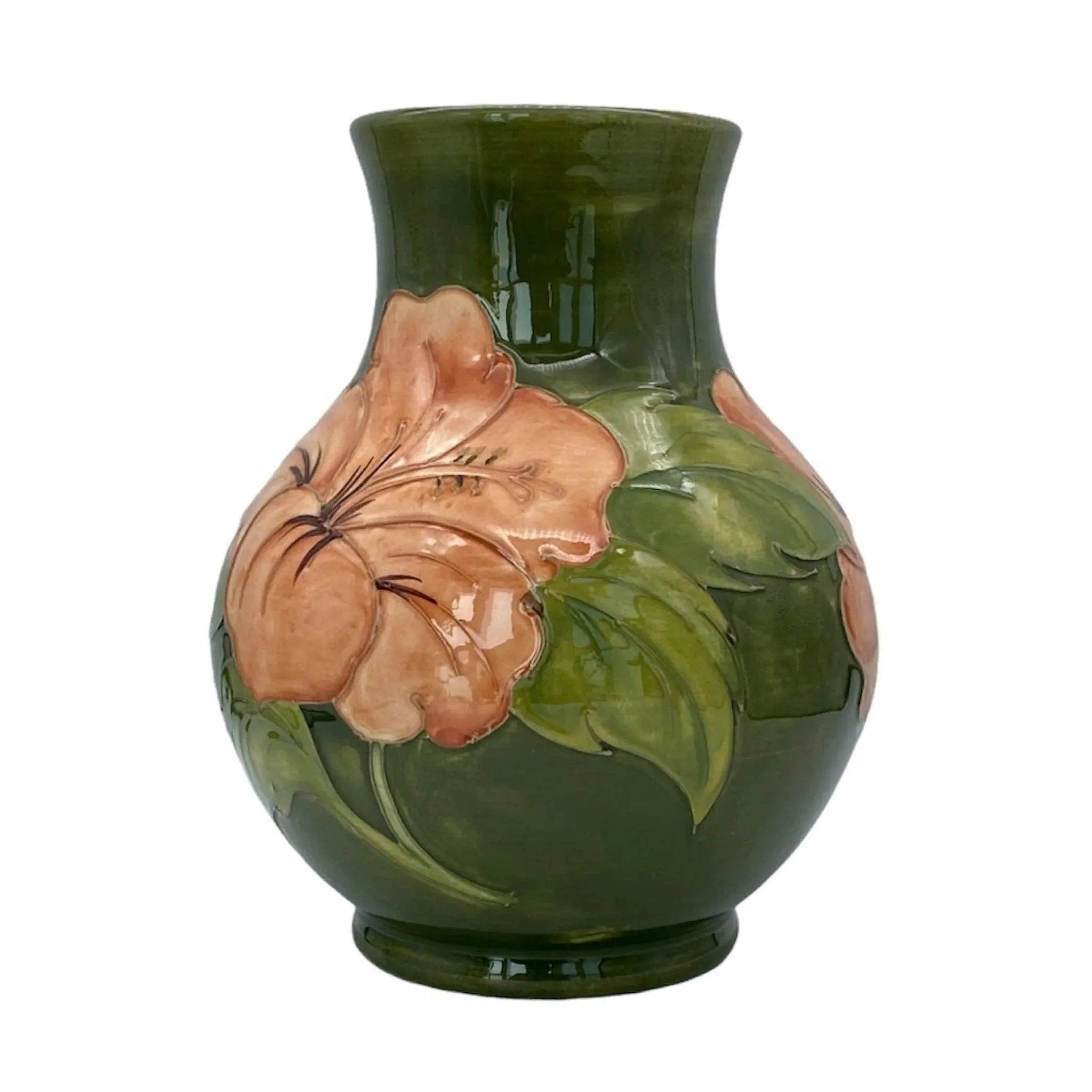 Moorcroft Pottery Vintage Hibiscus Flower Vase