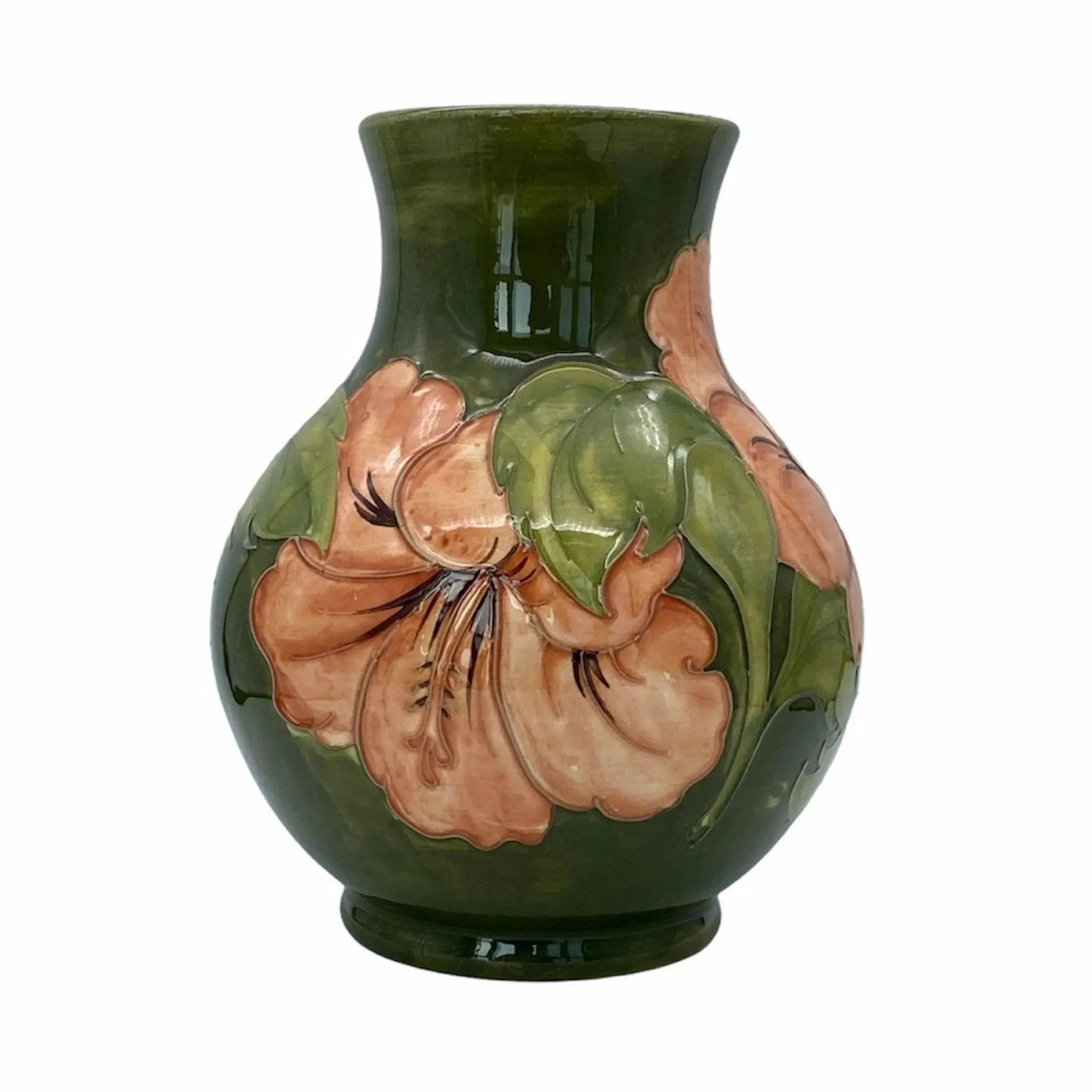 Moorcroft Pottery Vintage Hibiscus Flower Vase