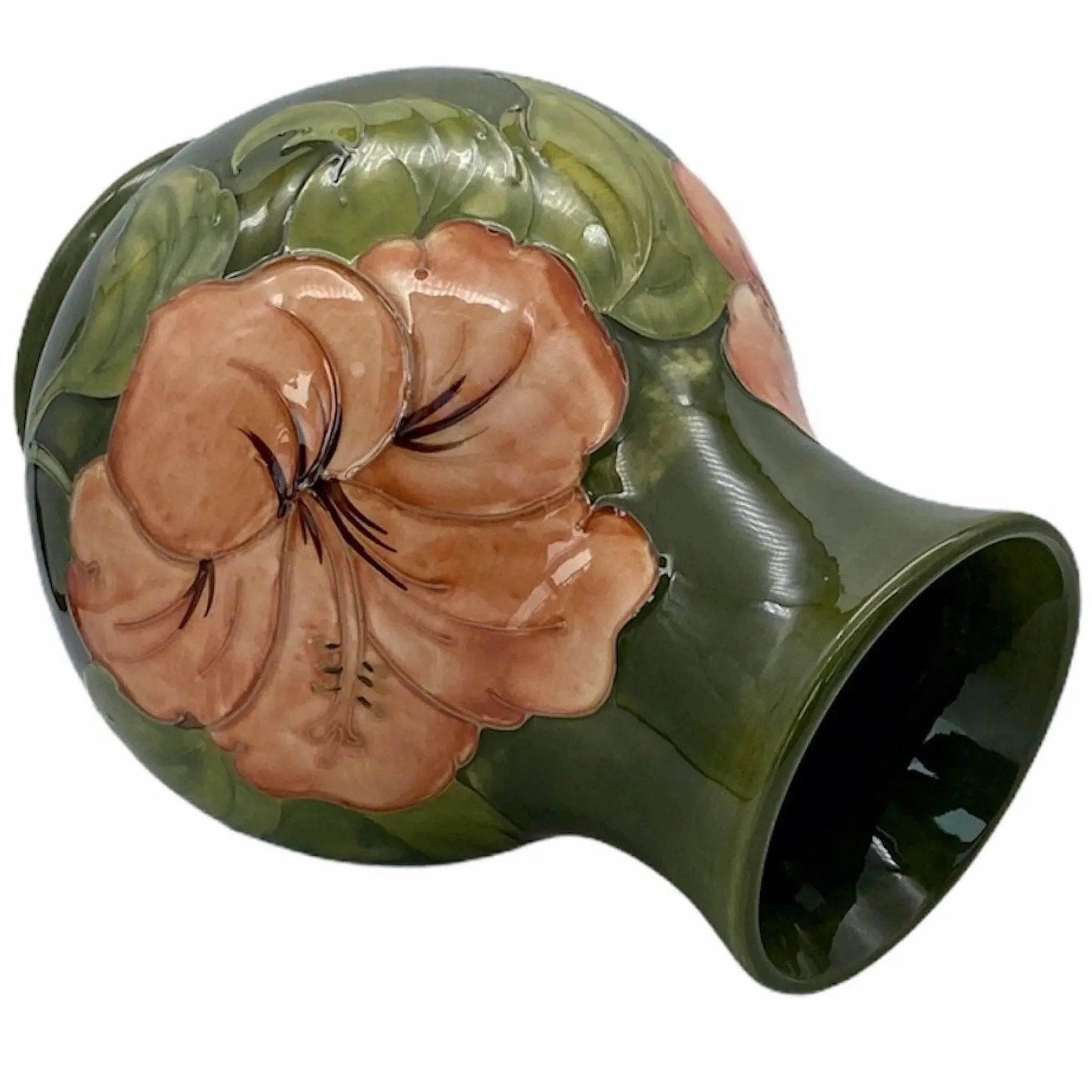 Moorcroft Pottery Vintage Hibiscus Flower Vase