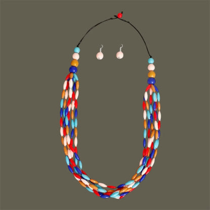 Multicolor Acrylic Bead Necklace Set Pinktown