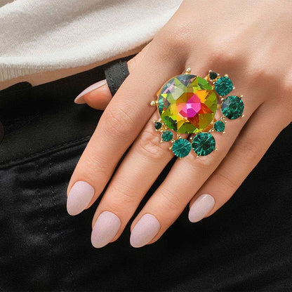 Multicolor Bedazzle Statement Ring Jewelry Bubble