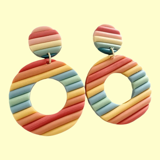 Multicolor Layered Horizon Hoop Earrings Trendsi