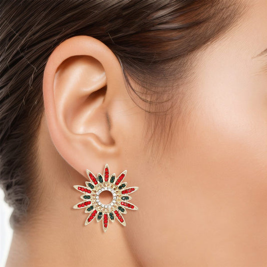 Multicolor Radiant Starburst Stud Earrings Jewelry Bubble