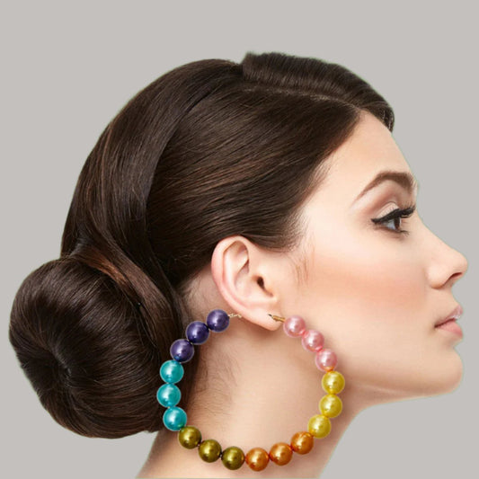 Multicolor Rainbow Hoop Earrings – Bold Style Pinktown