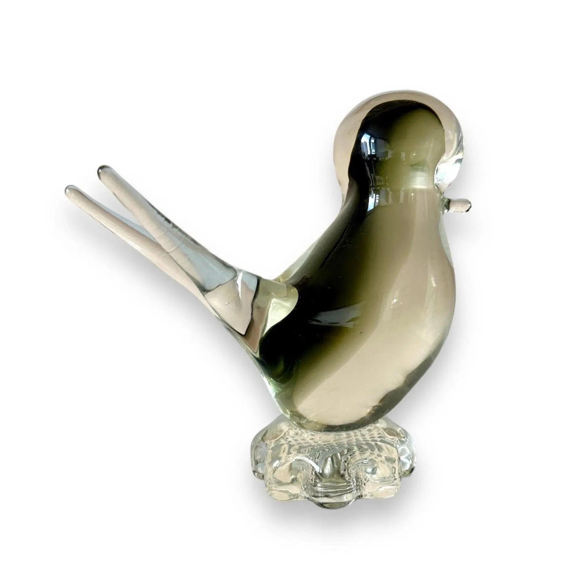Murano Glass Bird Sculpture – Vintage Handcrafted Art Piece