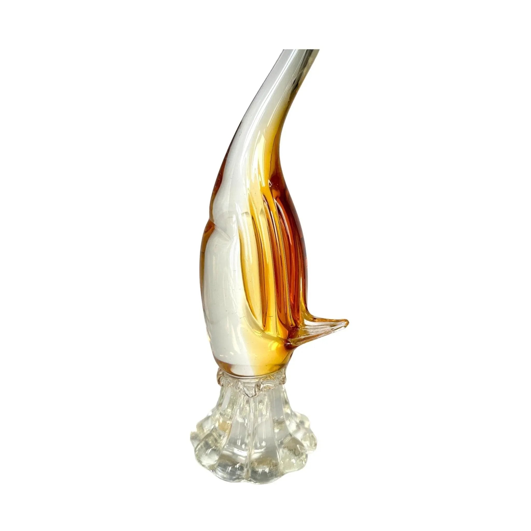 Murano Hand-Blown Italian Art Glass Duck Figurine - Exquisite Vintage Collectible!