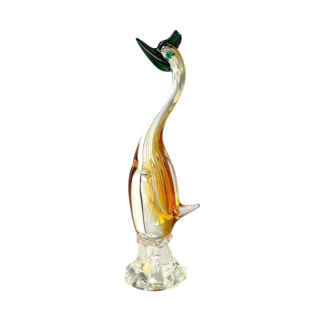 Murano Hand-Blown Italian Art Glass Duck Figurine - Exquisite Vintage Collectible!