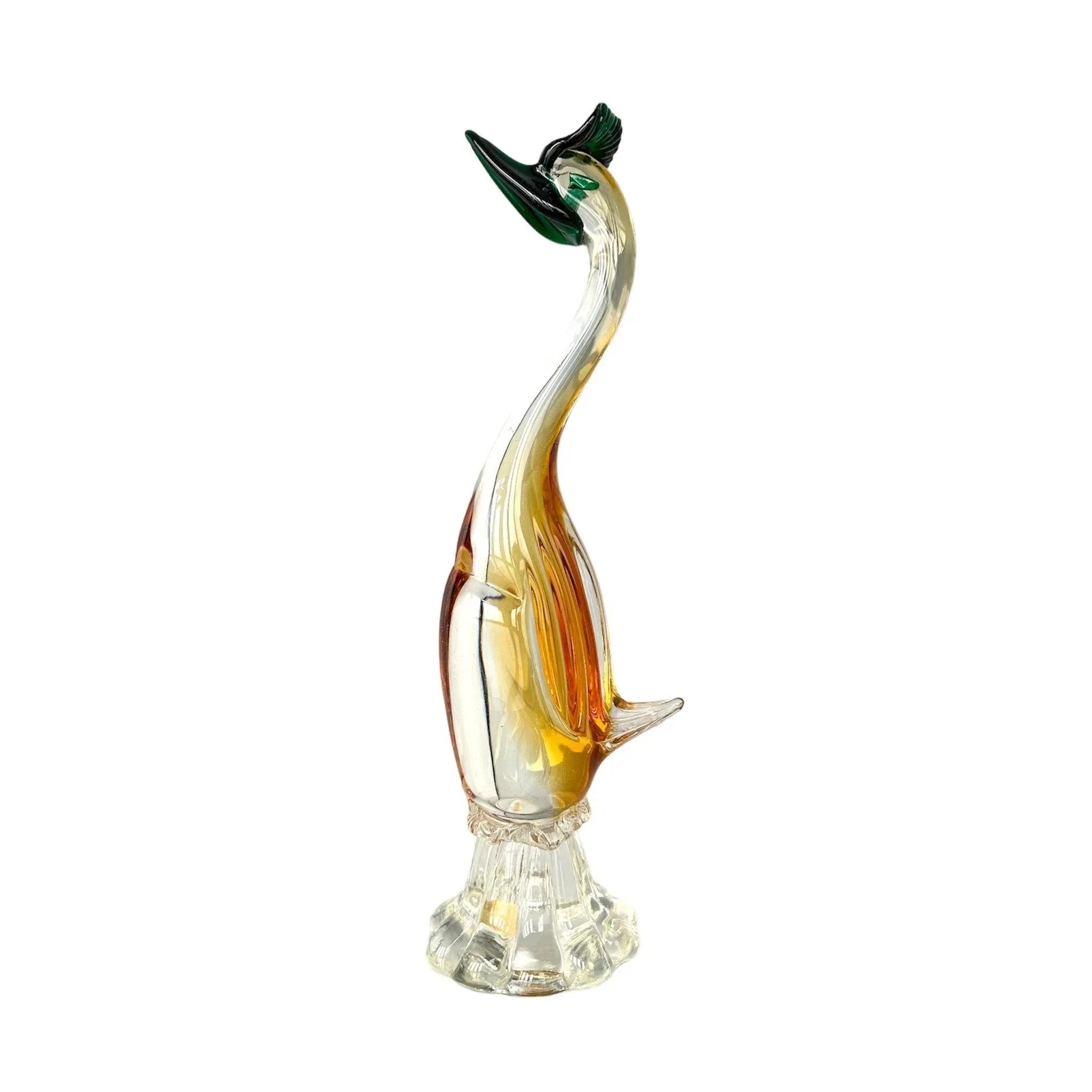 Murano Hand-Blown Italian Art Glass Duck Figurine - Exquisite Vintage Collectible!