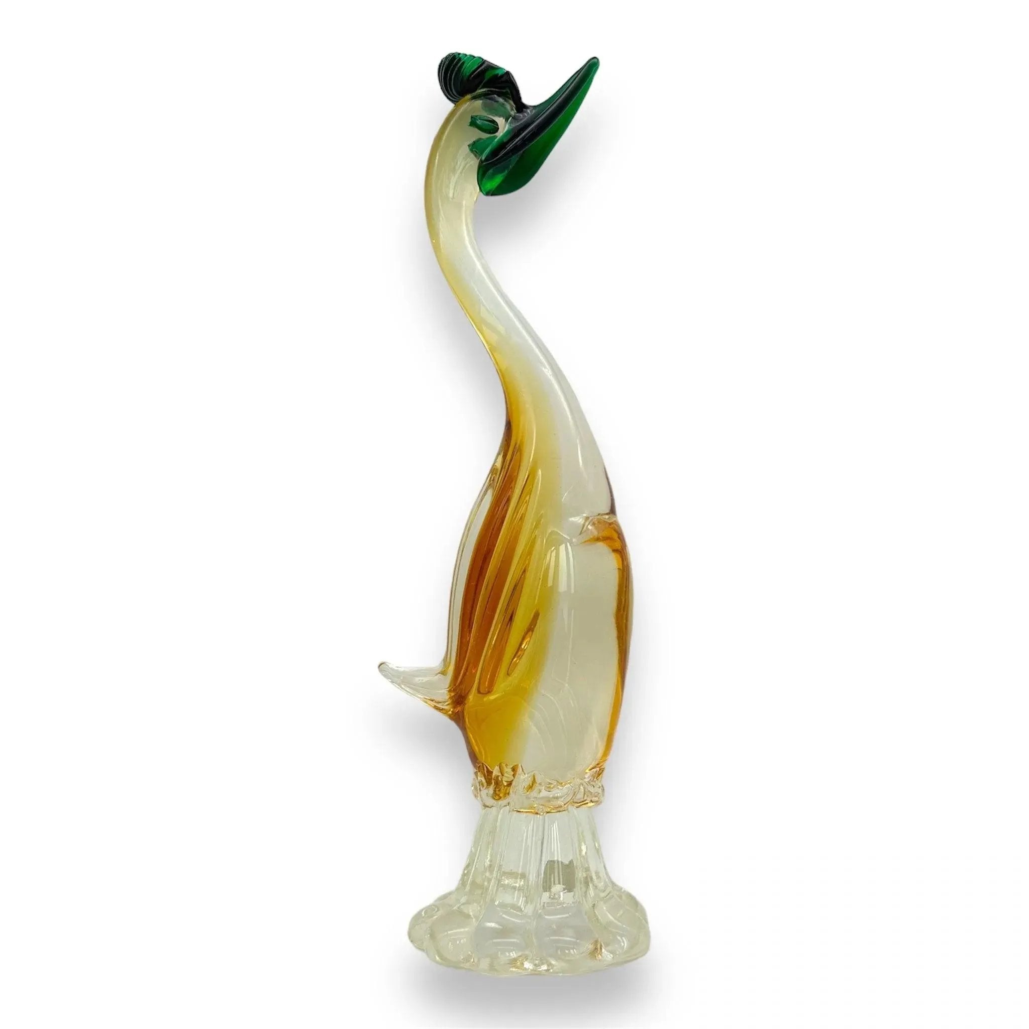 Murano Hand-Blown Italian Art Glass Duck Figurine - Exquisite Vintage Collectible!