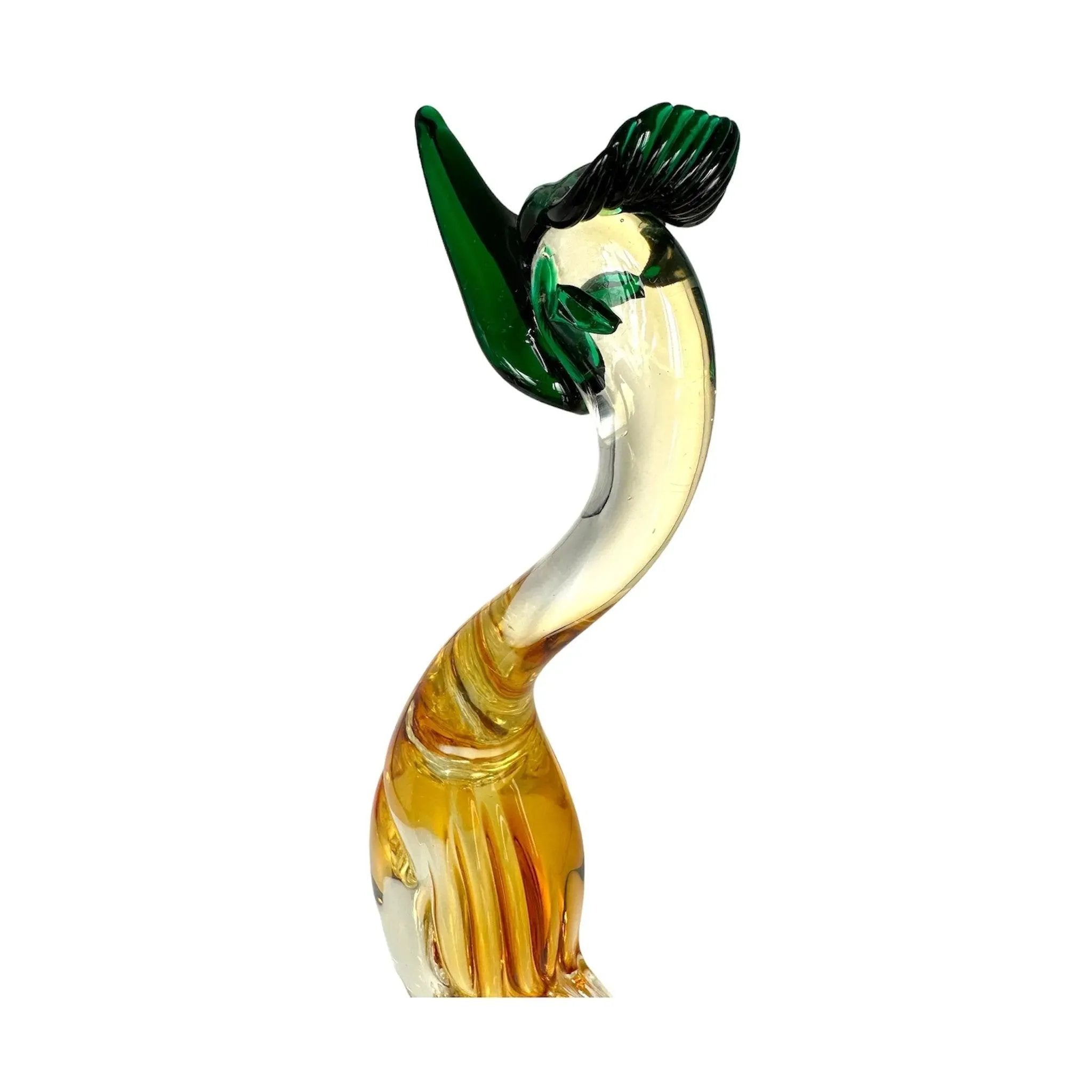 Murano Hand-Blown Italian Art Glass Duck Figurine - Exquisite Vintage Collectible!