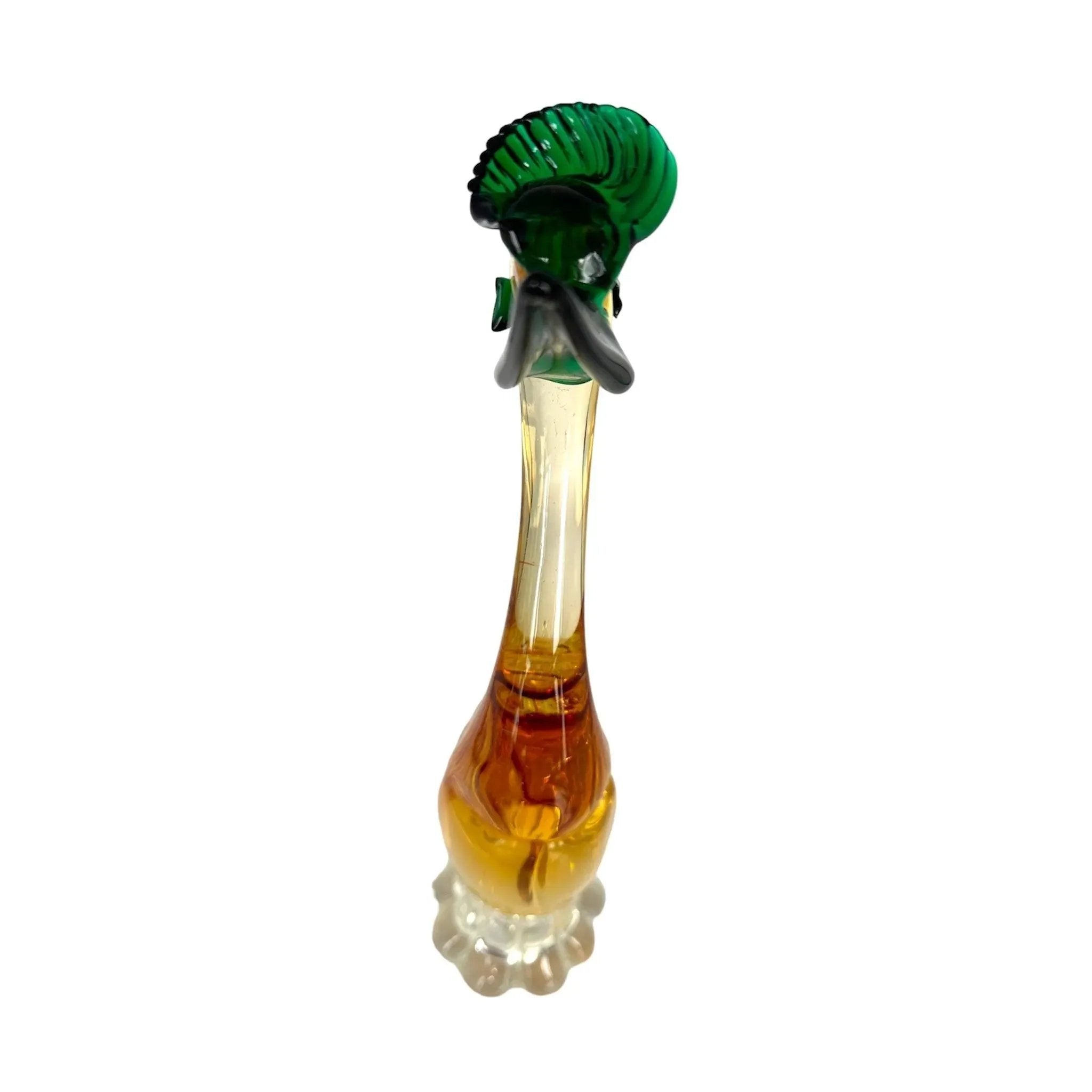 Murano Hand-Blown Italian Art Glass Duck Figurine - Exquisite Vintage Collectible!
