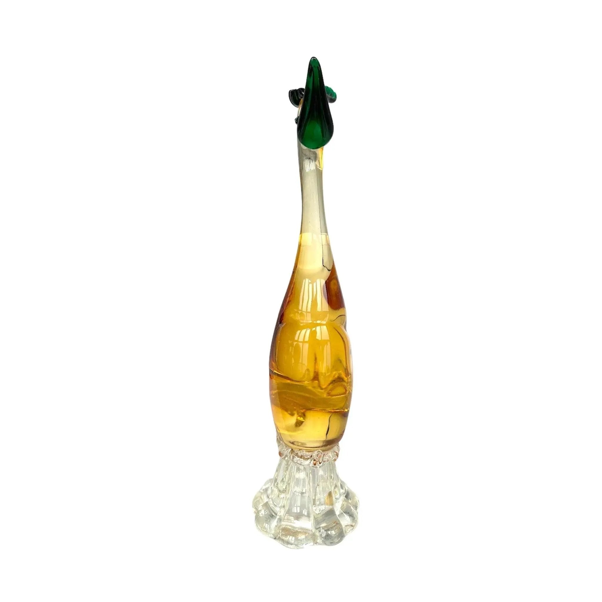 Murano Hand-Blown Italian Art Glass Duck Figurine - Exquisite Vintage Collectible!
