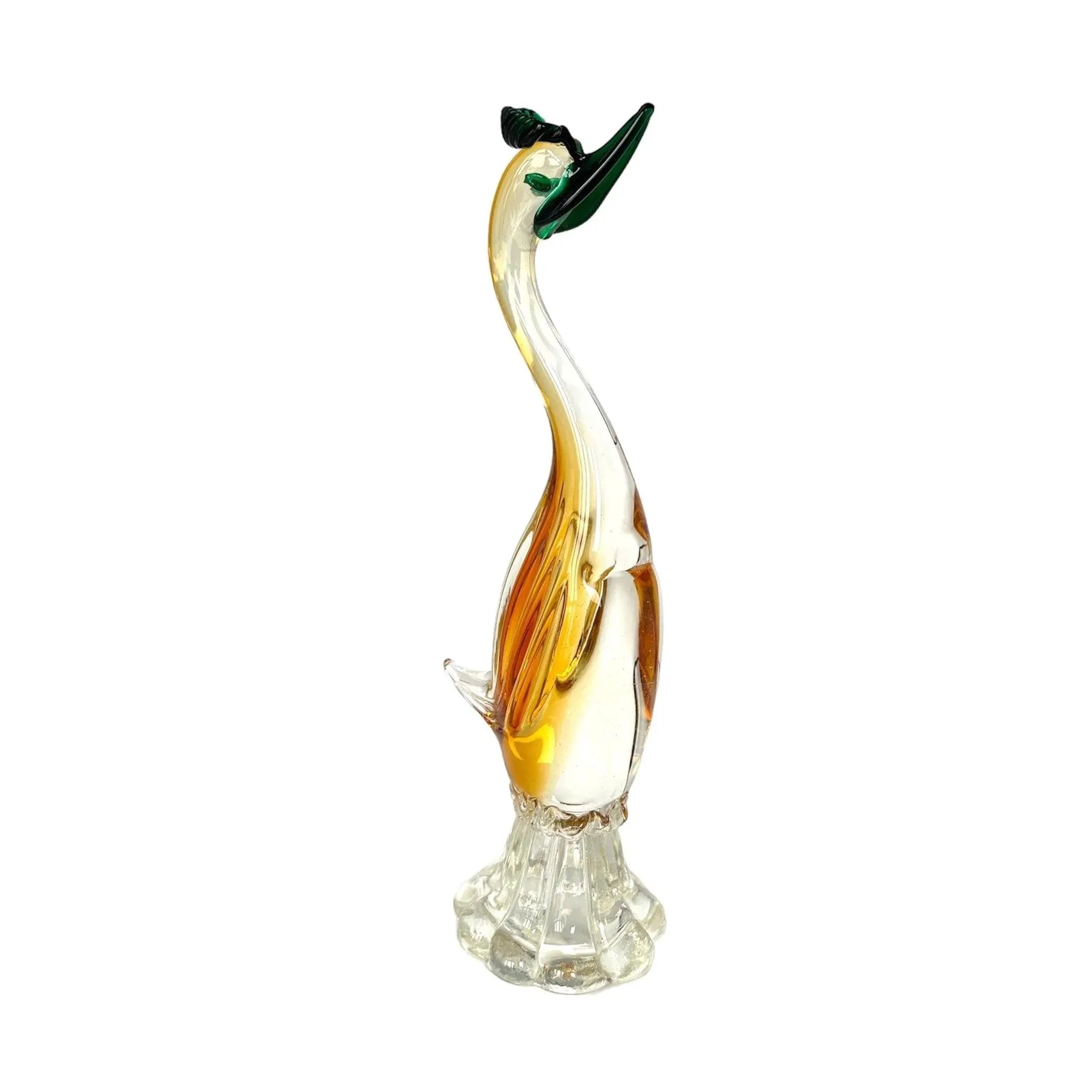 Murano Hand-Blown Italian Art Glass Duck Figurine - Exquisite Vintage Collectible!