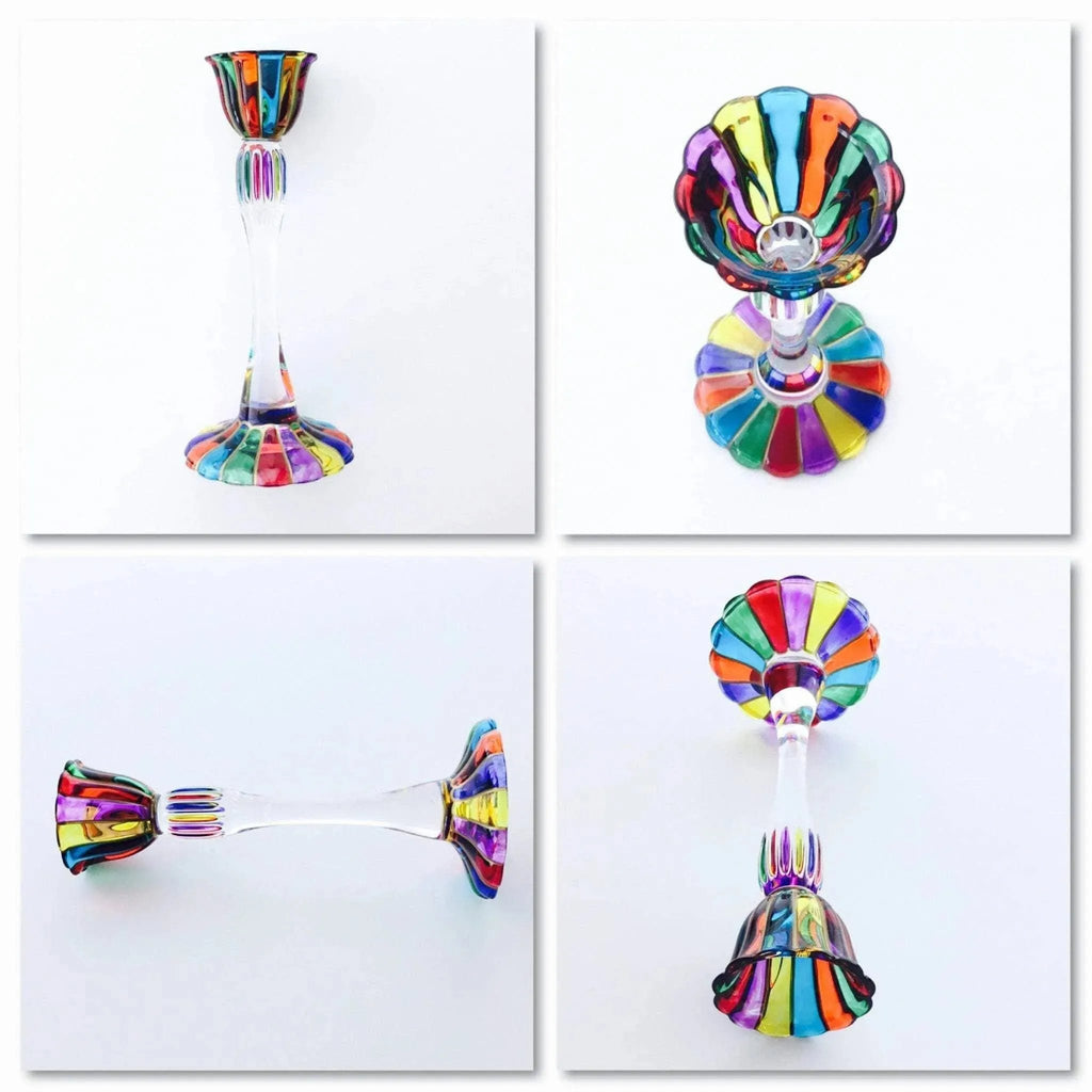 Murano glass candle holder cenedese vetri style