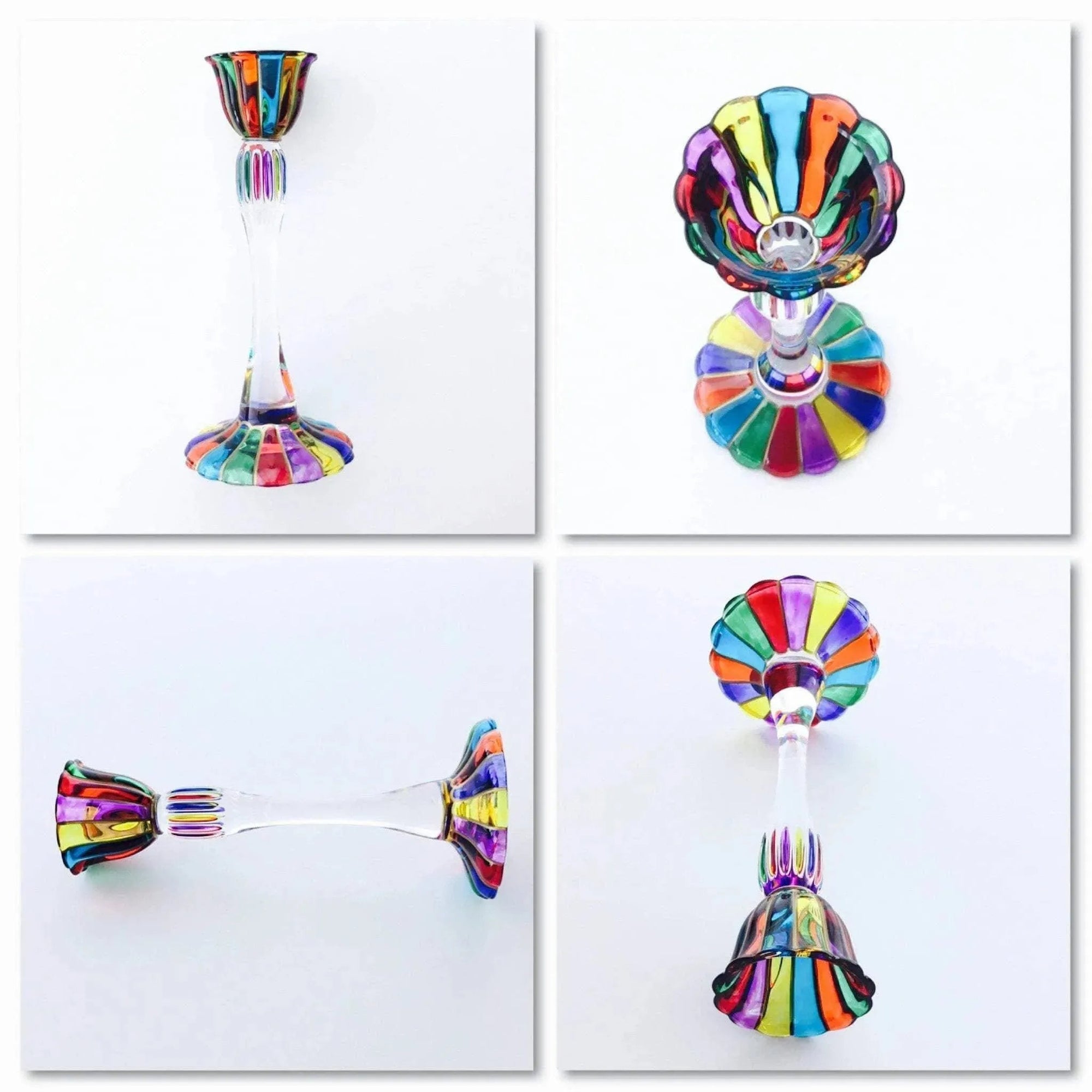 Murano glass candle holder cenedese vetri style