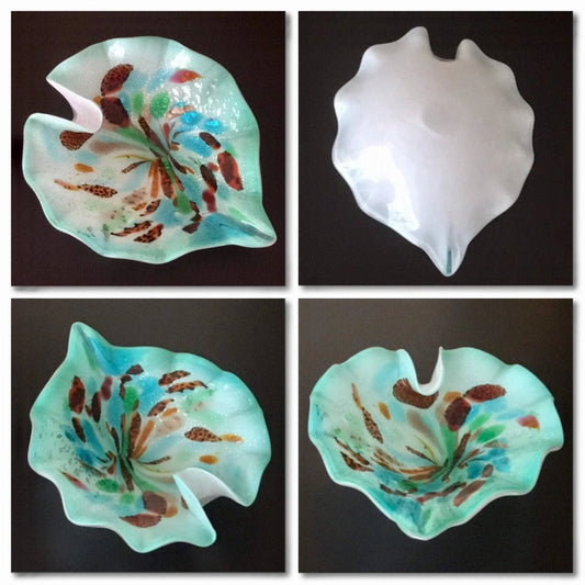 Murano glass sea foam multicolored vintage bowl Jewelry Bubble