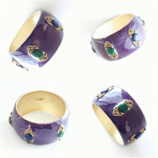 Nicole Miller fashionable purple enamel bangle Jewelry Bubble