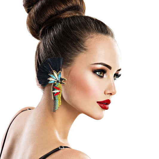 Not So Traditional Macaw Earrings: Stand Out Fashion Jewelry Pinktown