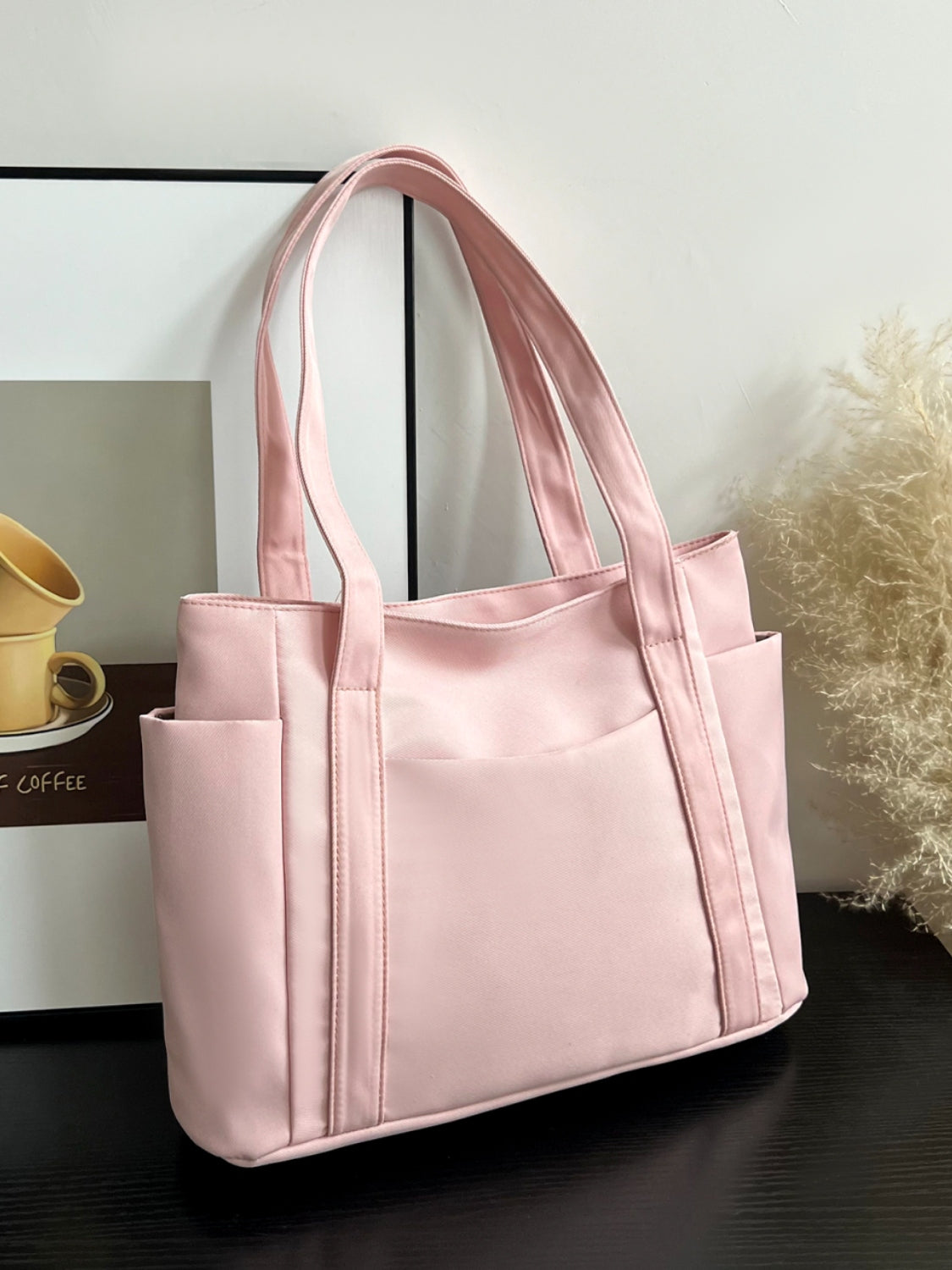 Nylon Oxford Large Tote Bag with Zipper for Women Jewelry Bubble