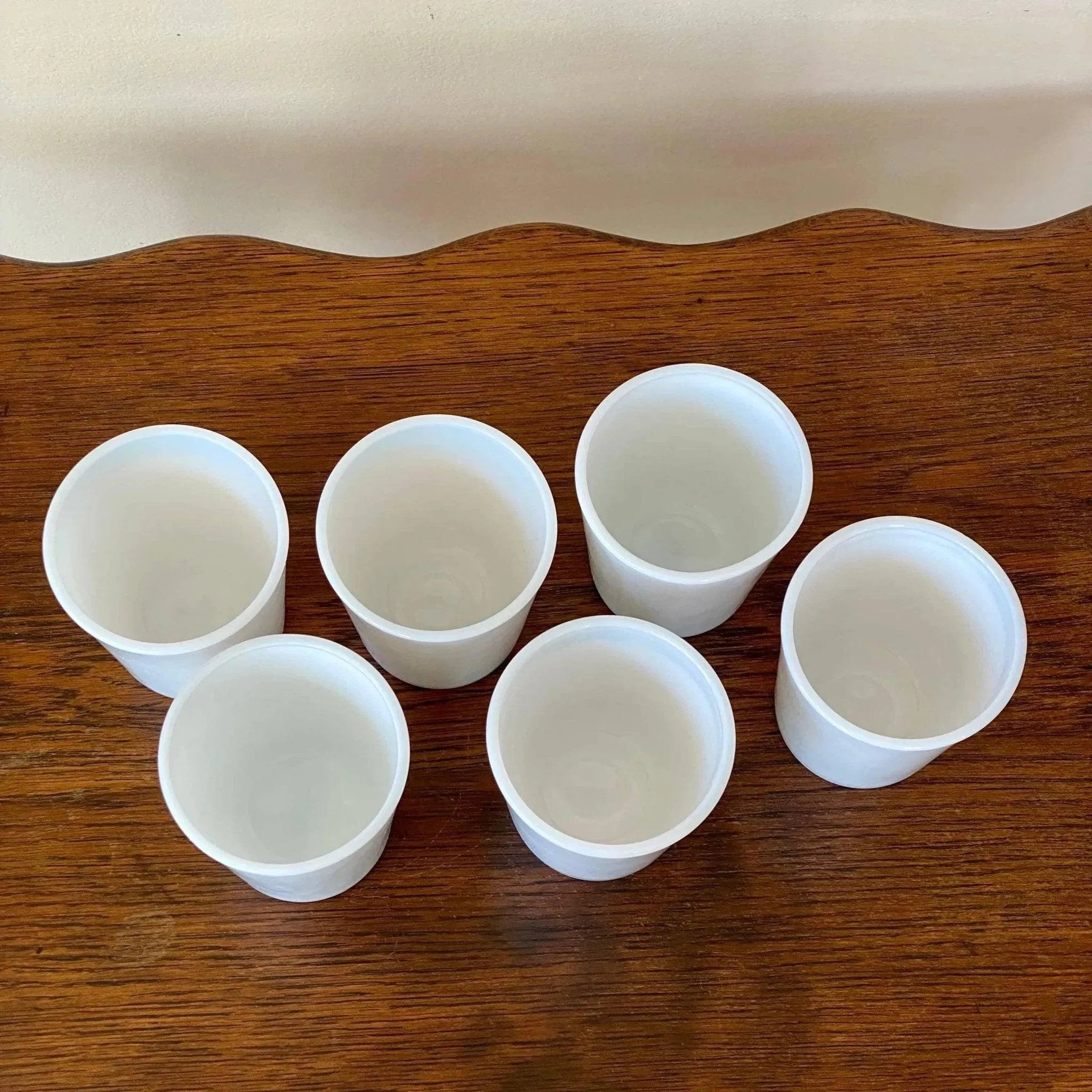 Opalescent-white Milk Glass Tumblers - Vintage