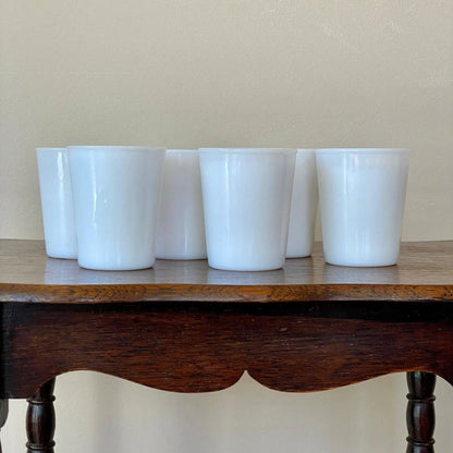 Opalescent-white Milk Glass Tumblers - Vintage Jewelry Bubble