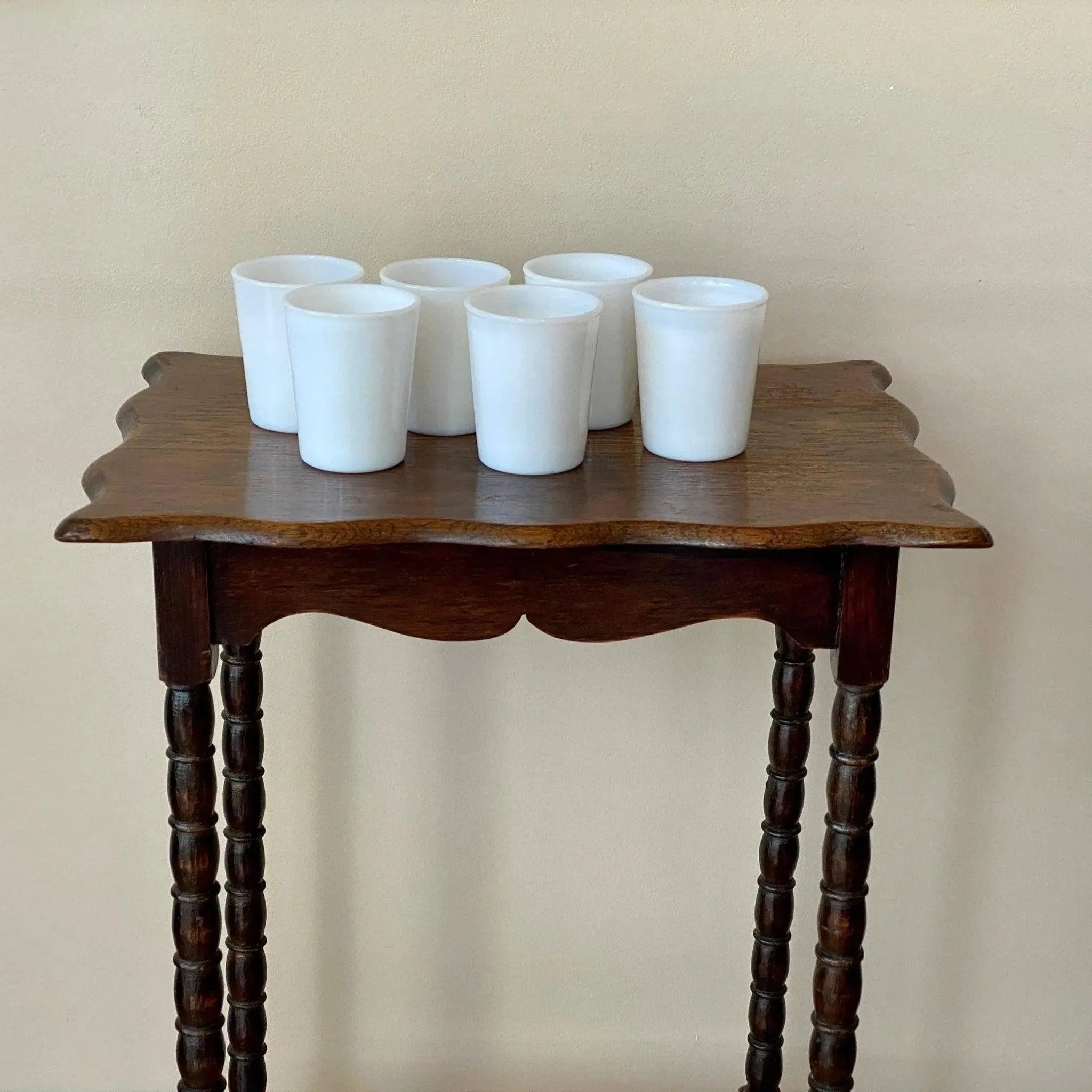Opalescent-white Milk Glass Tumblers - Vintage