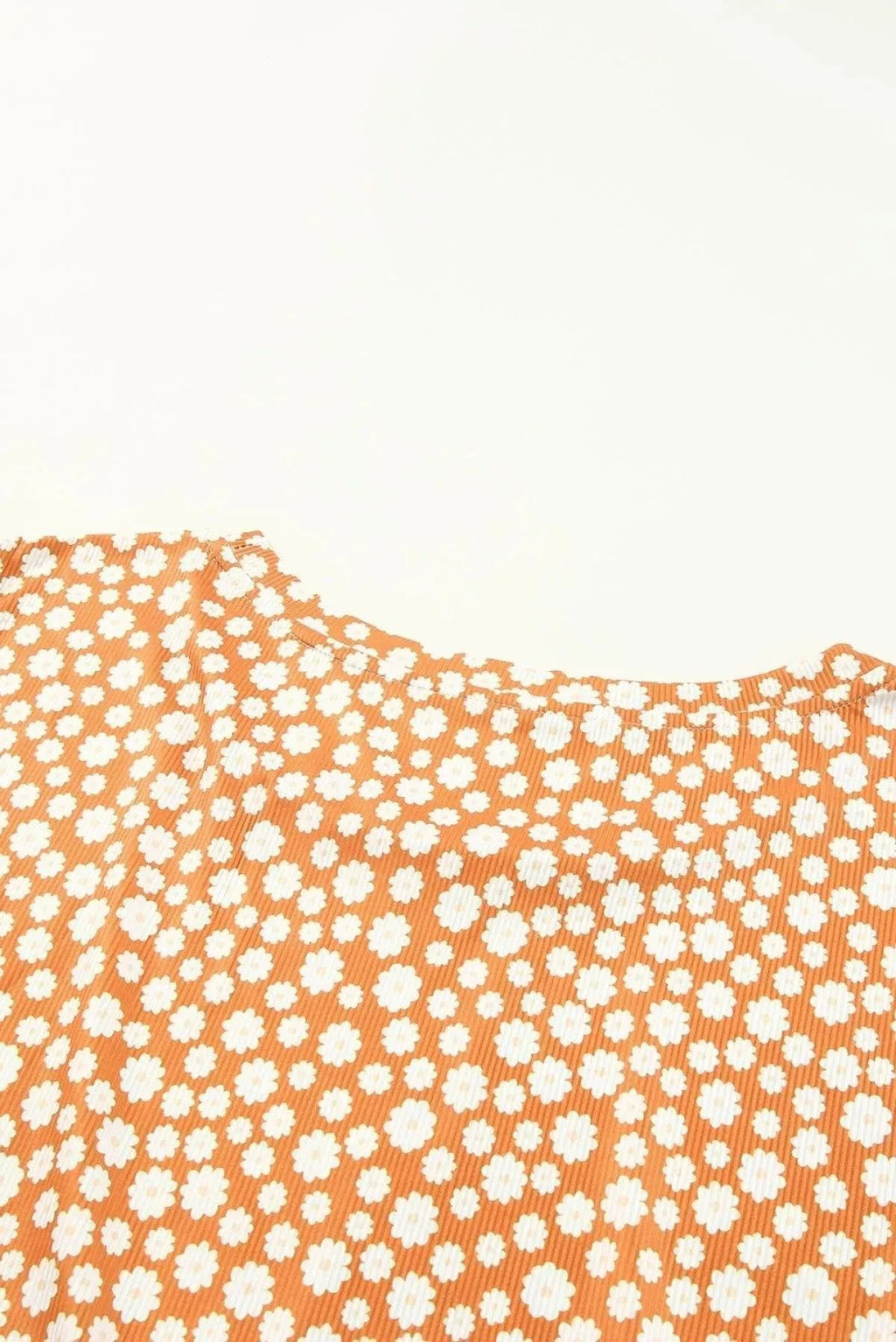 Orange Plus Size Colorblock Blooming Daisy Long Sleeve Flowy Top
