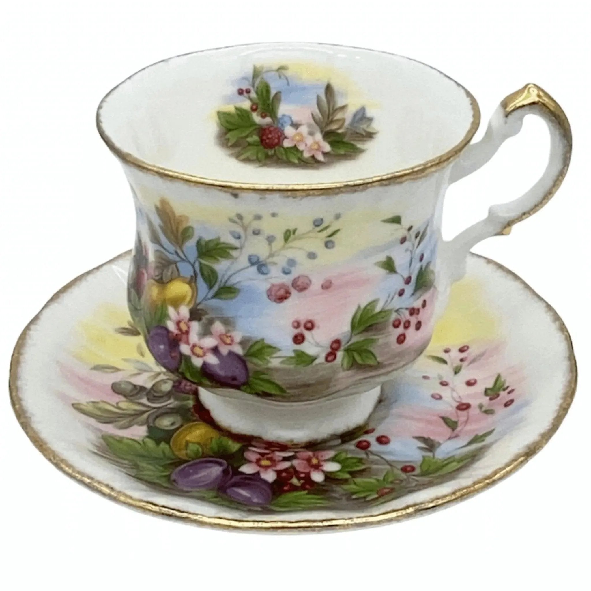 Paragon China, Fruit Pattern Tea Cup Saucer Set