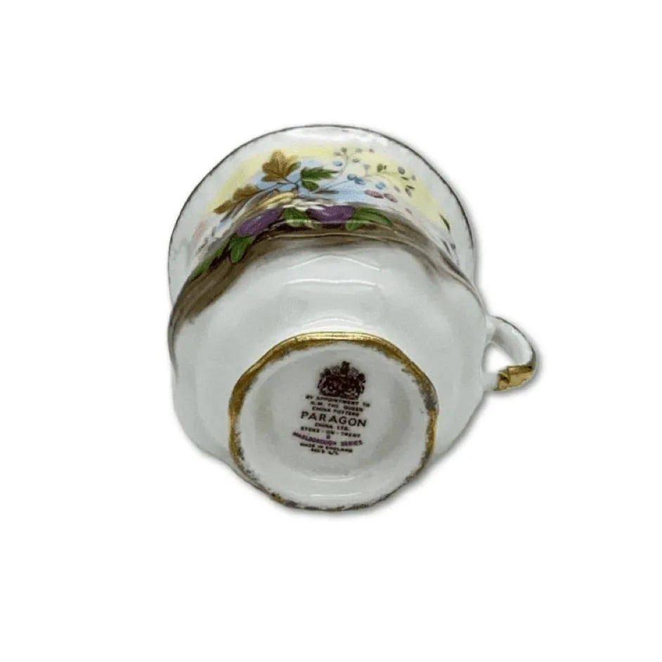 Paragon China, Fruit Pattern Tea Cup Saucer Set Jewelry Bubble