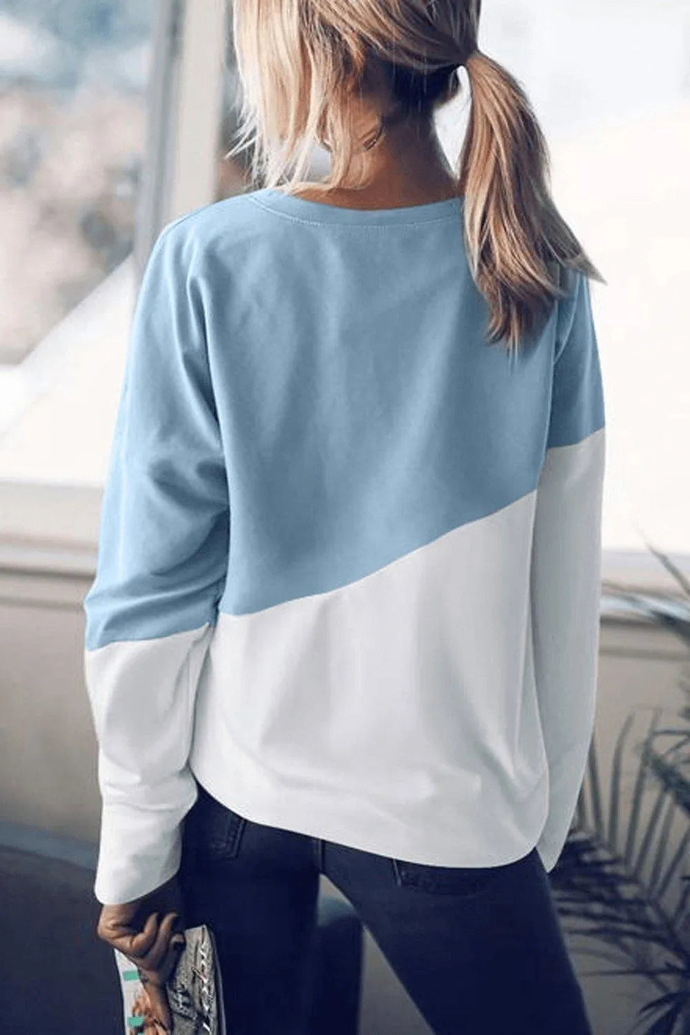 Patchwork Dropped Shoulder Sweatshirt Jewelry Bubble